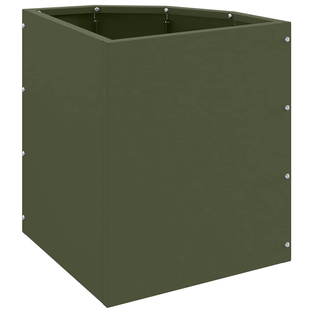Corner Planter Olive green 30 x 30 x 35 cm Steel