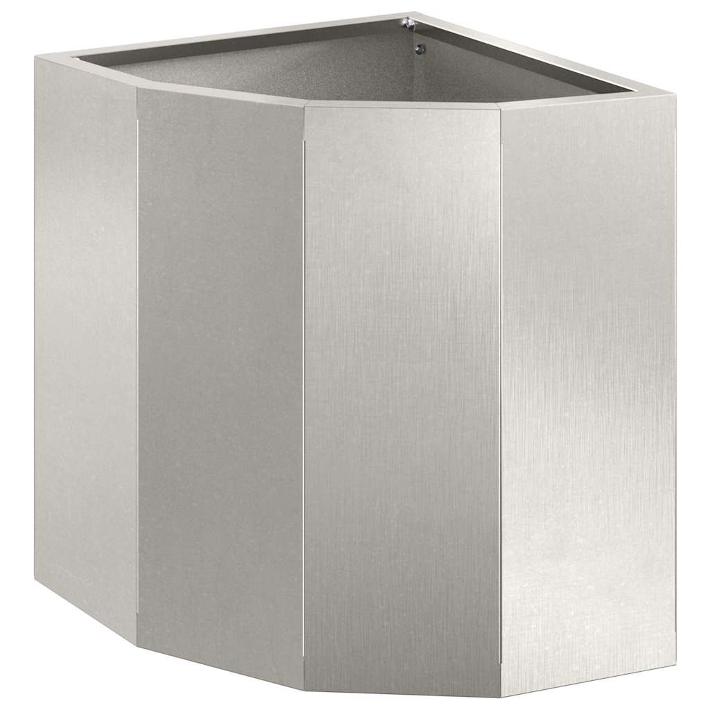 Corner Planter Silver 30 x 30 x 35 cm Stainless steel