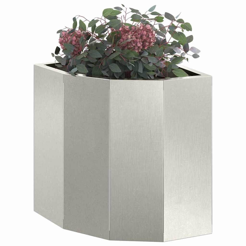 Corner Planter Silver 30 x 30 x 35 cm Stainless steel