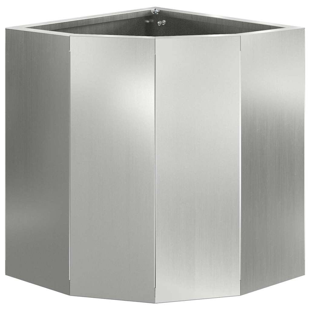 Corner Planter Silver 30 x 30 x 35 cm Galvanised steel