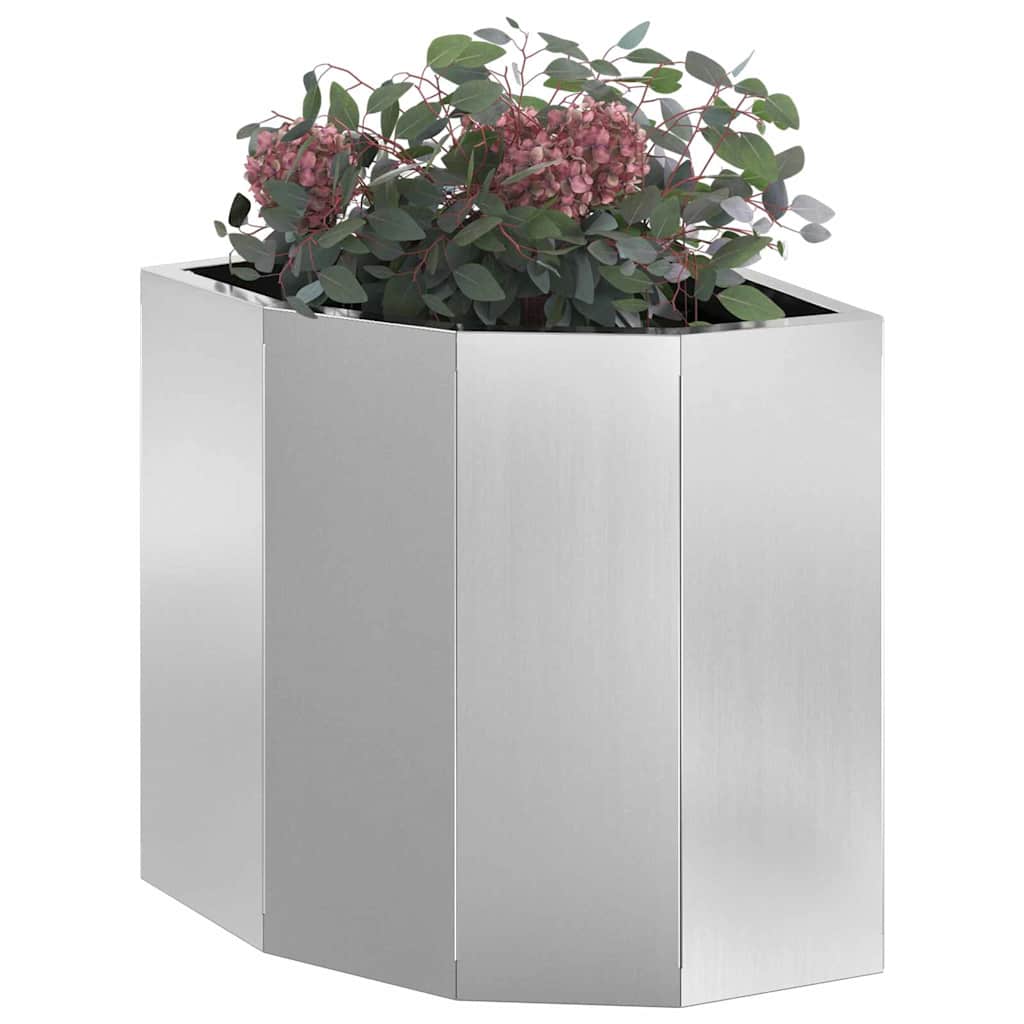 Corner Planter Silver 30 x 30 x 35 cm Galvanised steel