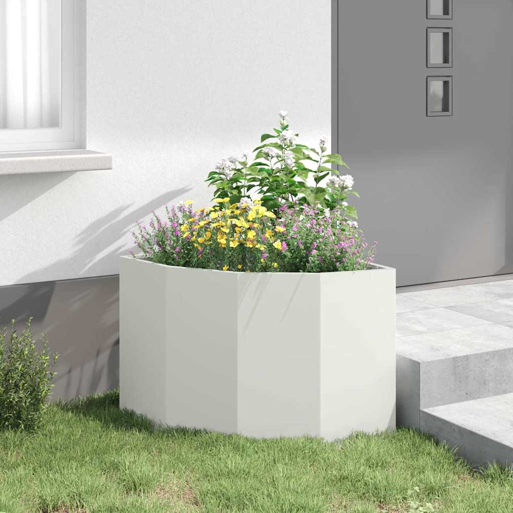 Corner Planter White 60 x 60 x 50 cm Steel