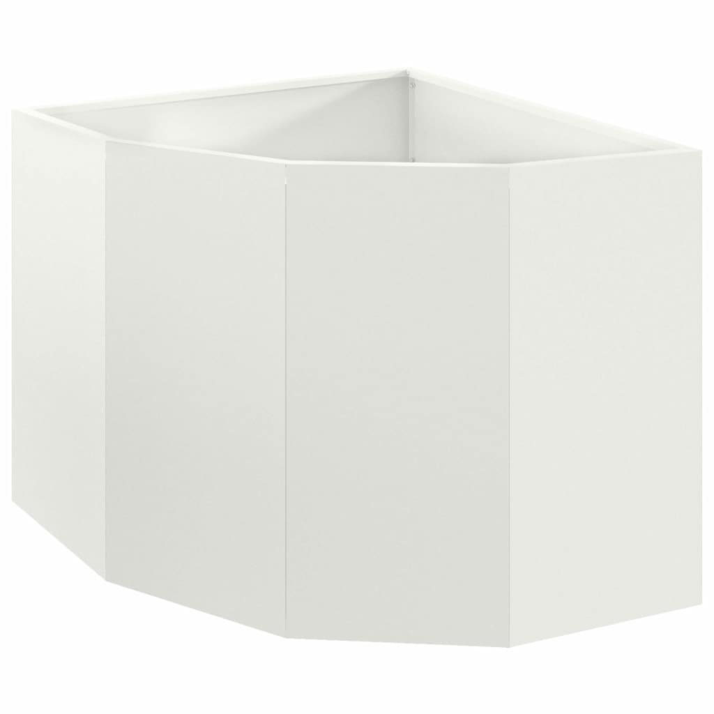 Corner Planter White 60 x 60 x 50 cm Steel