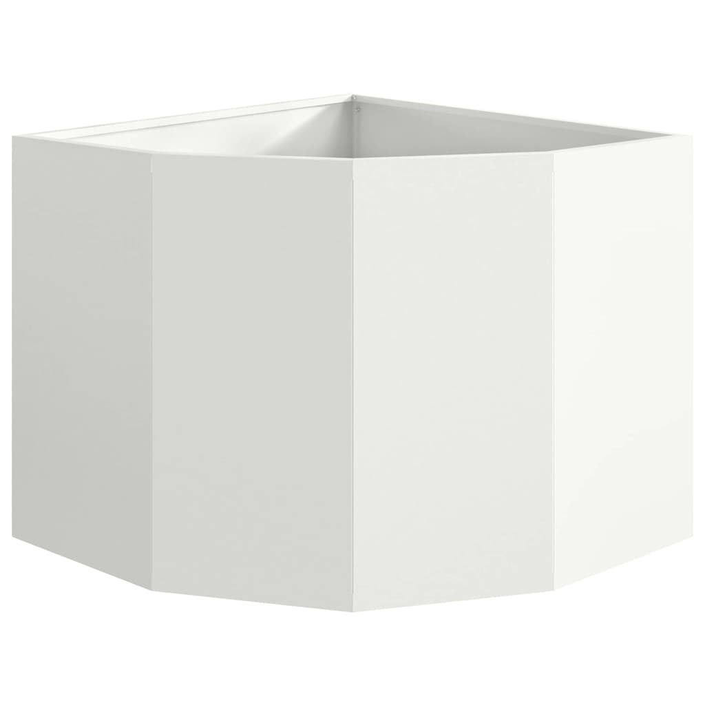 Corner Planter White 60 x 60 x 50 cm Steel