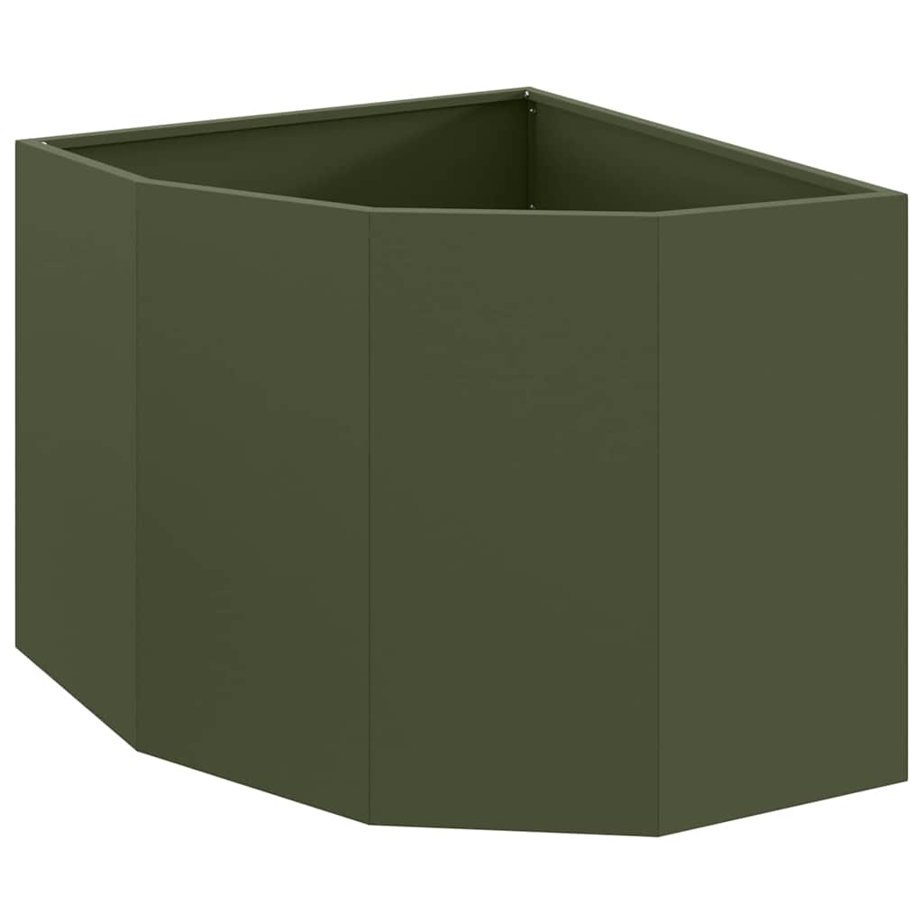 Corner Planter Olive green 60 x 60 x 50 cm Steel