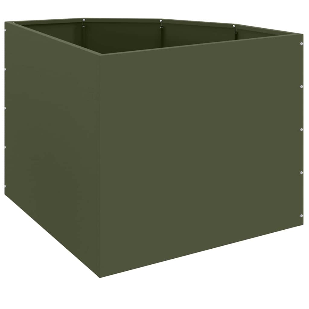 Corner Planter Olive green 60 x 60 x 50 cm Steel