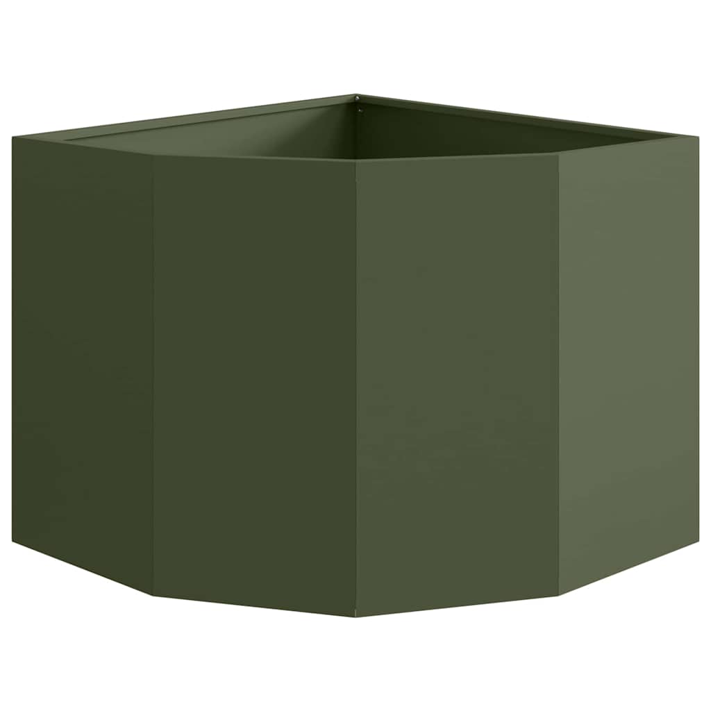 Corner Planter Olive green 60 x 60 x 50 cm Steel