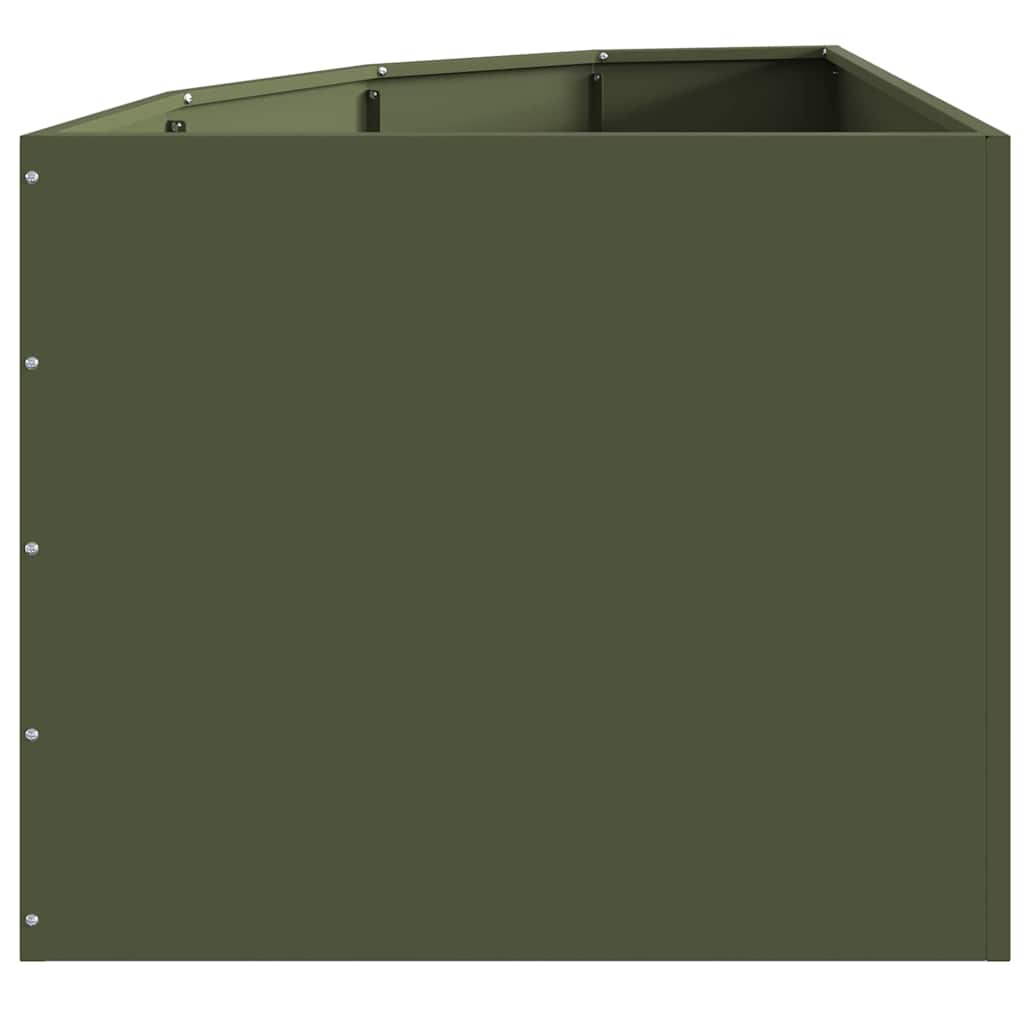 Corner Planter Olive green 60 x 60 x 50 cm Steel