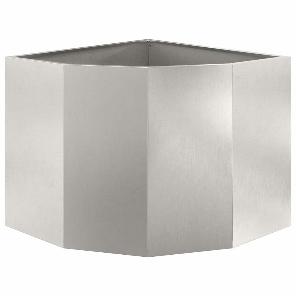Corner Planter Silver 60 x 60 x 50 cm Stainless steel