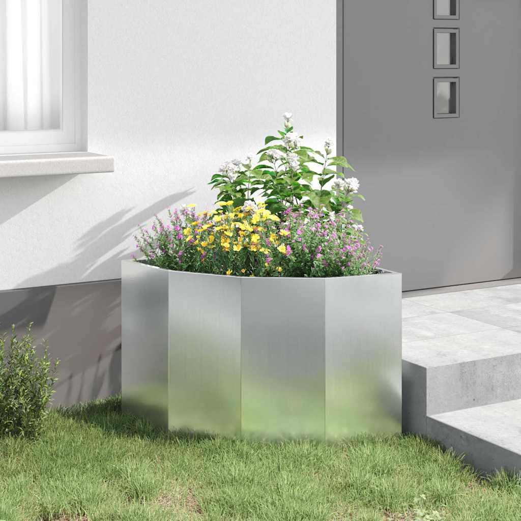 Corner Planter Silver 60 x 60 x 50 cm Galvanised steel