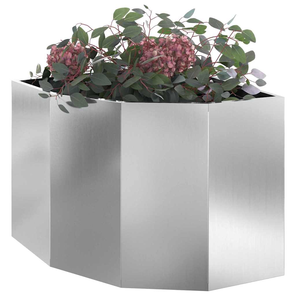 Corner Planter Silver 60 x 60 x 50 cm Galvanised steel