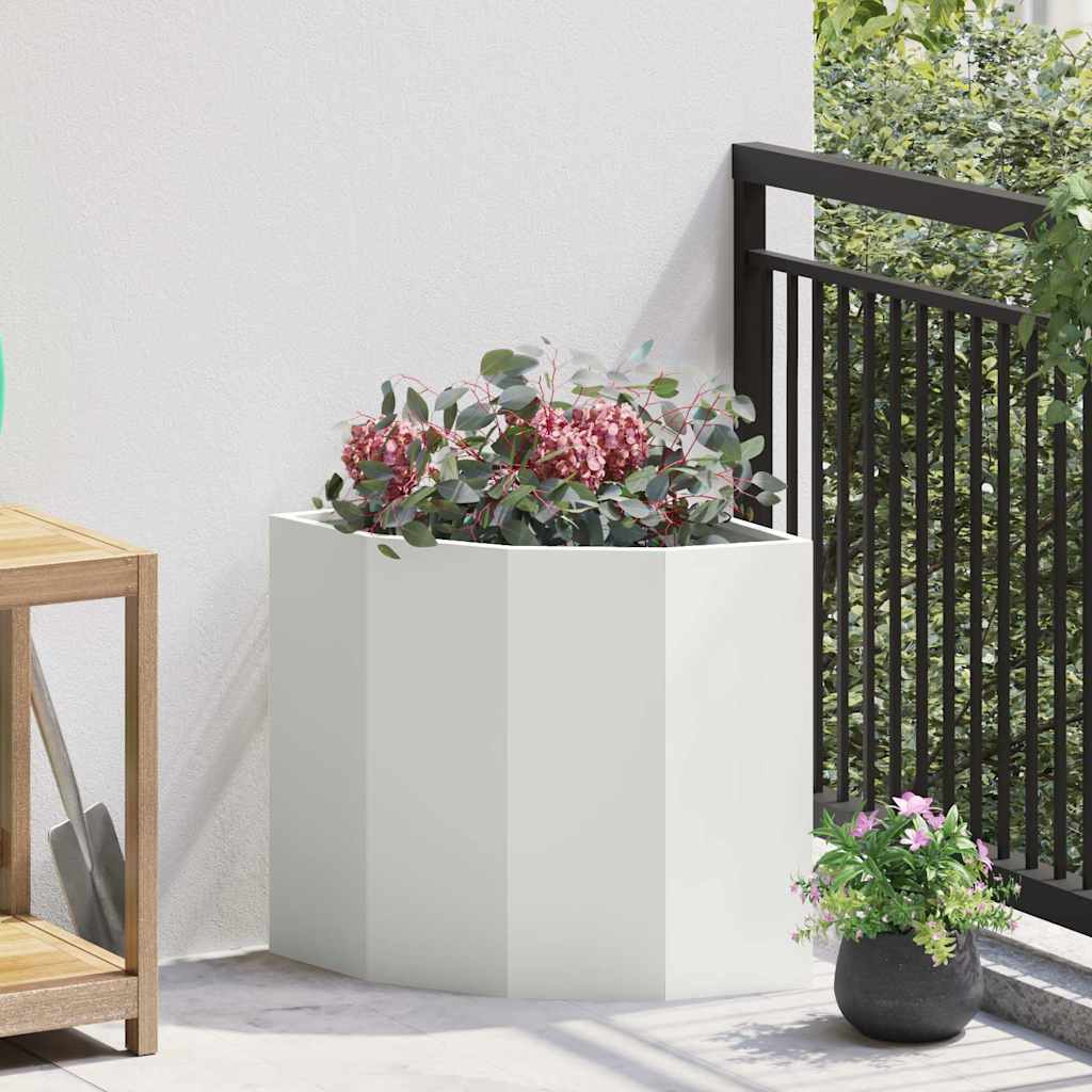 Corner Planter White 45 x 45 x 50 cm Steel