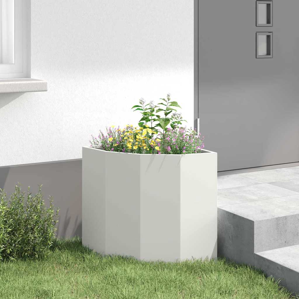 Corner Planter White 45 x 45 x 50 cm Steel