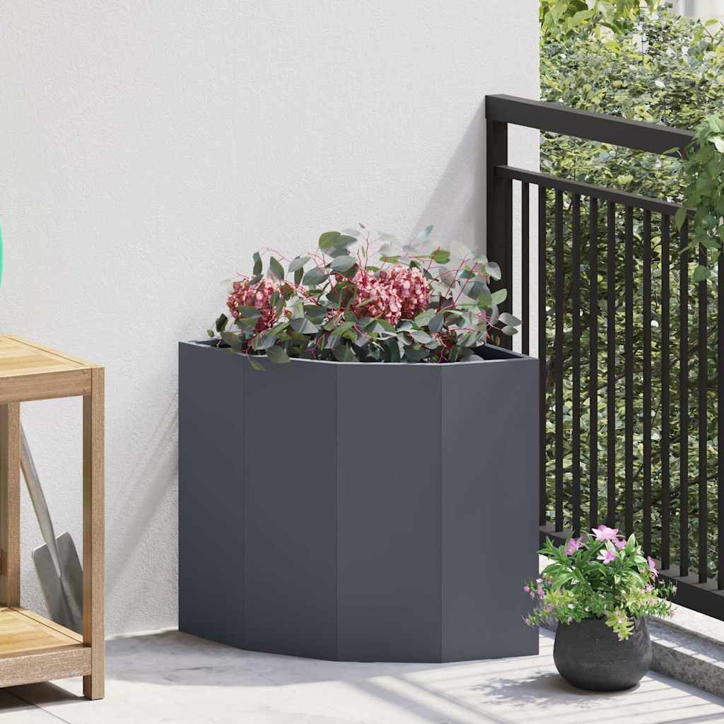Corner Planter Anthracite 45 x 45 x 50 cm Steel