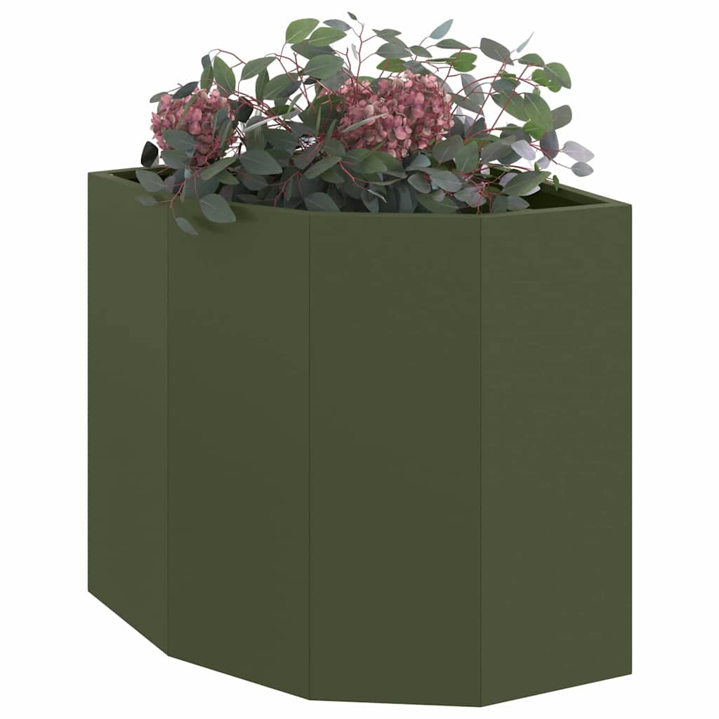 Corner Planter Olive green 45 x 45 x 50 cm Steel