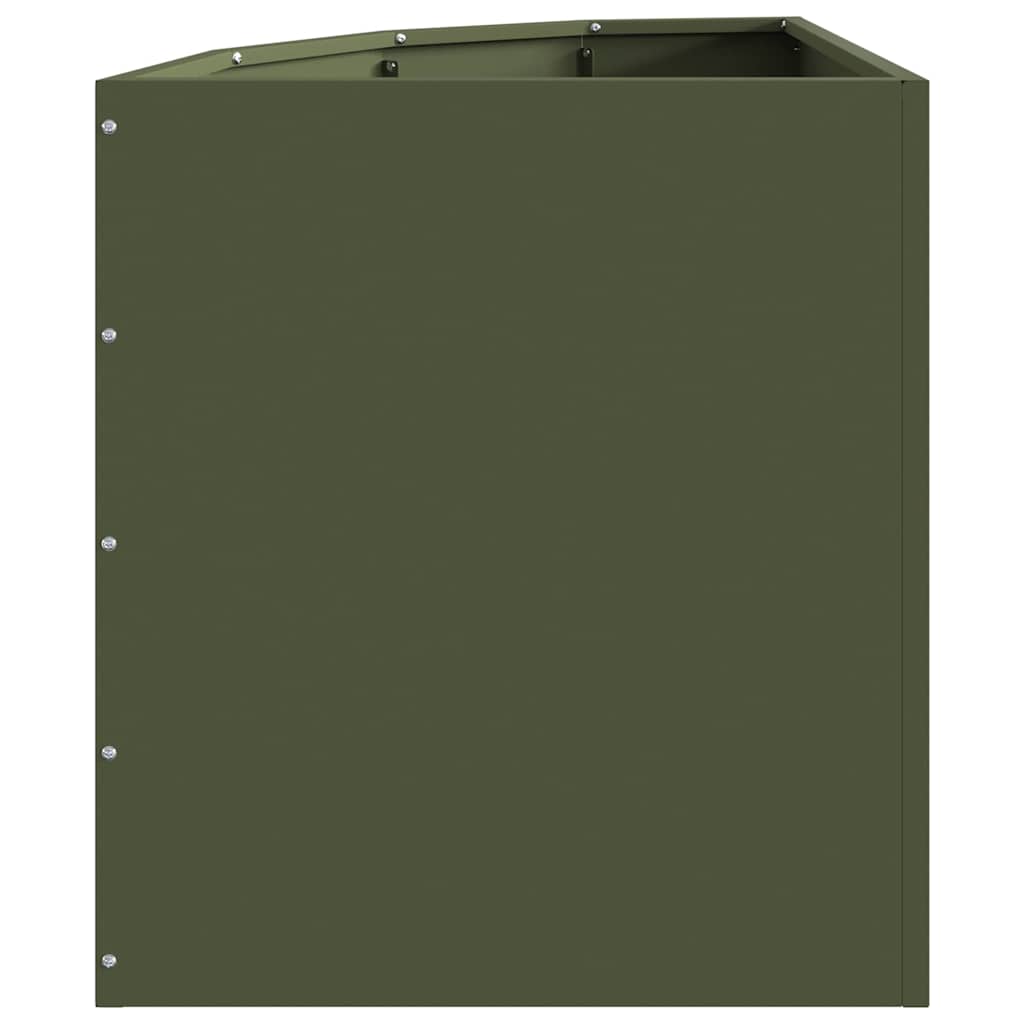 Corner Planter Olive green 45 x 45 x 50 cm Steel