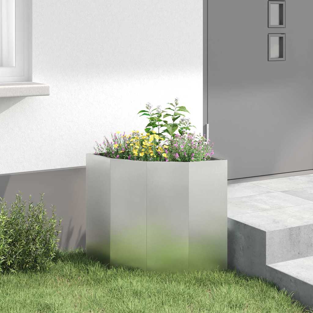 Corner Planter Silver 45 x 45 x 50 cm Stainless steel