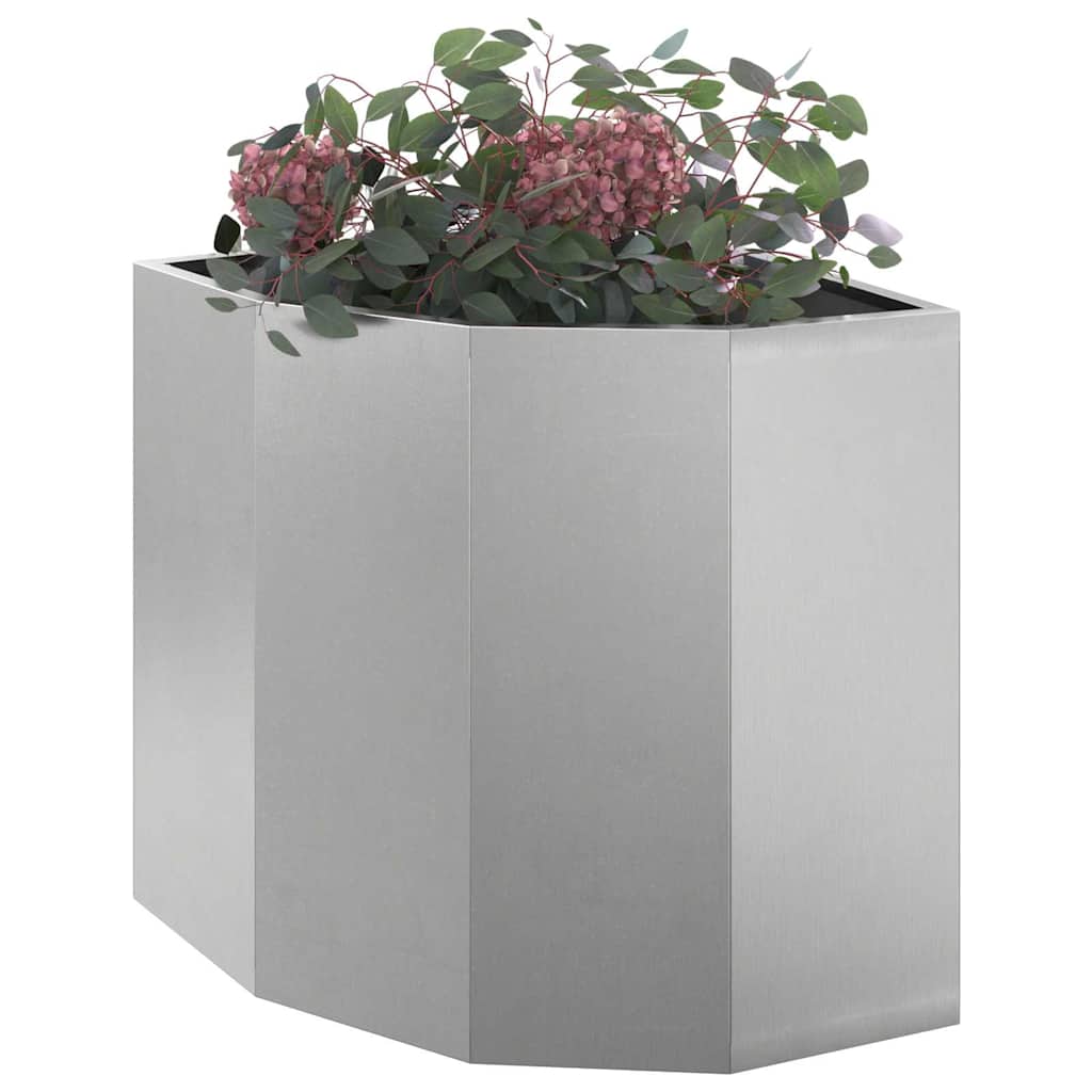Corner Planter Silver 45 x 45 x 50 cm Stainless steel