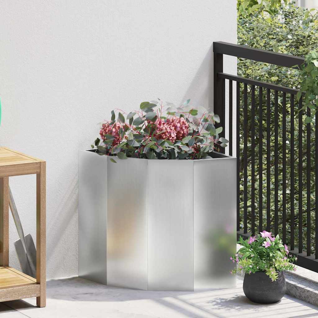 Corner Planter Silver 45 x 45 x 50 cm Galvanised steel