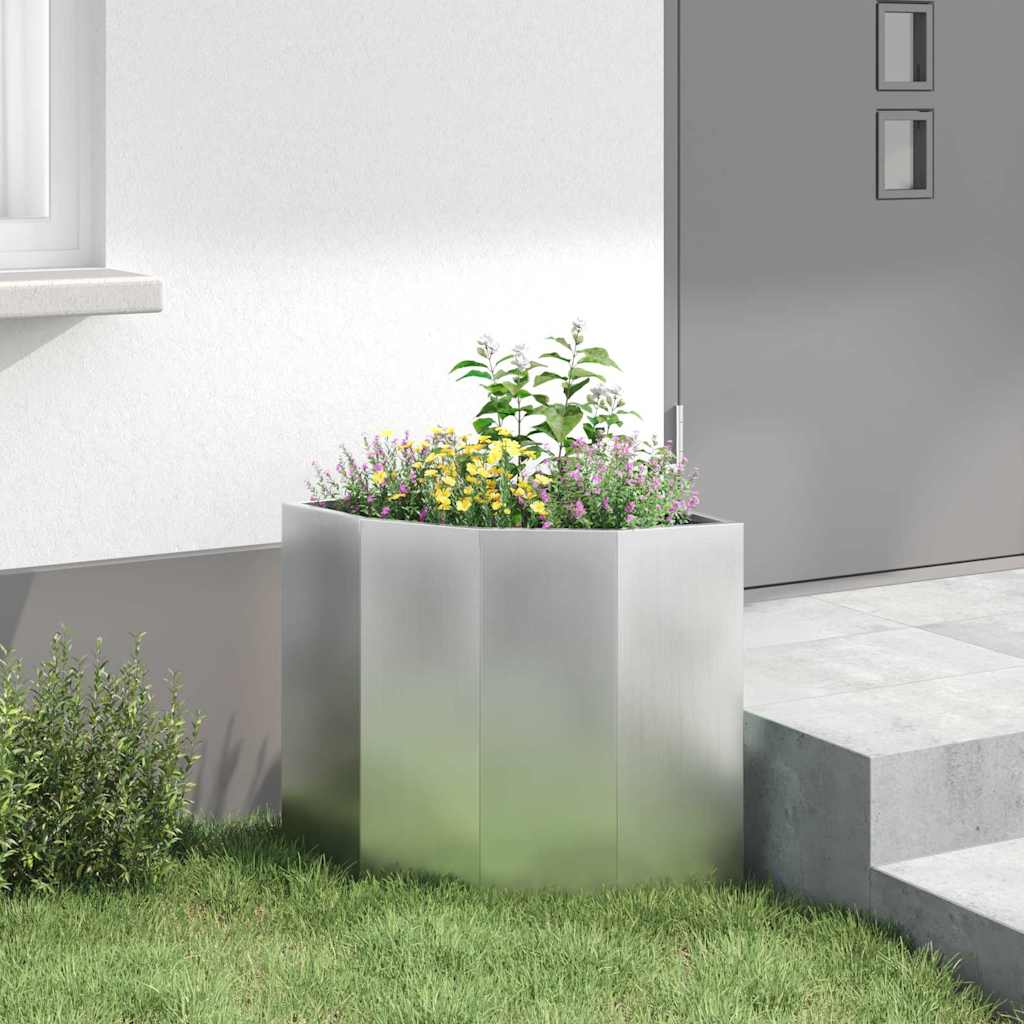 Corner Planter Silver 45 x 45 x 50 cm Galvanised steel