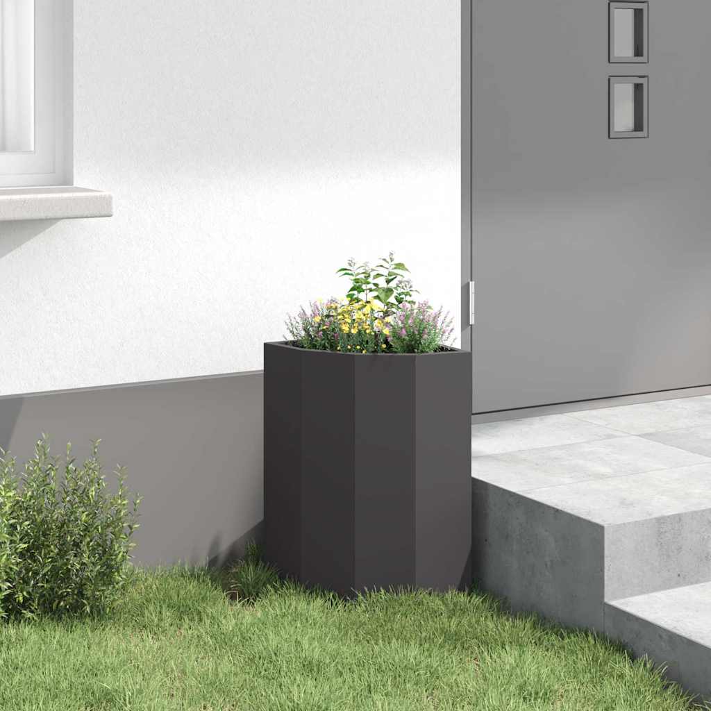 Corner Planter Black 30 x 30 x 50 cm Steel