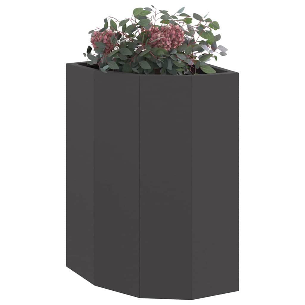 Corner Planter Black 30 x 30 x 50 cm Steel