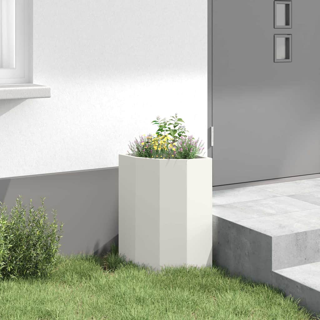 Corner Planter White 30 x 30 x 50 cm Steel