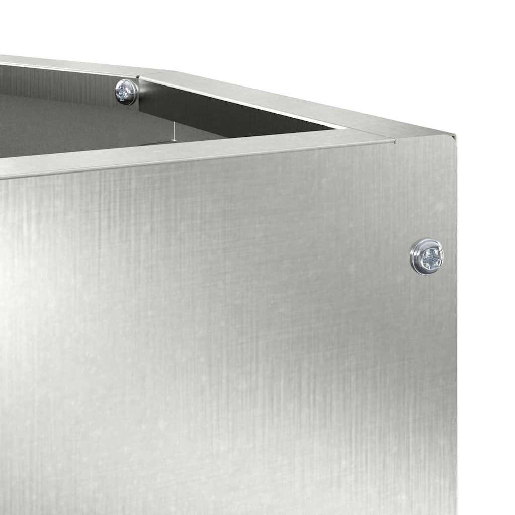 Corner Planter Silver 30 x 30 x 50 cm Stainless steel