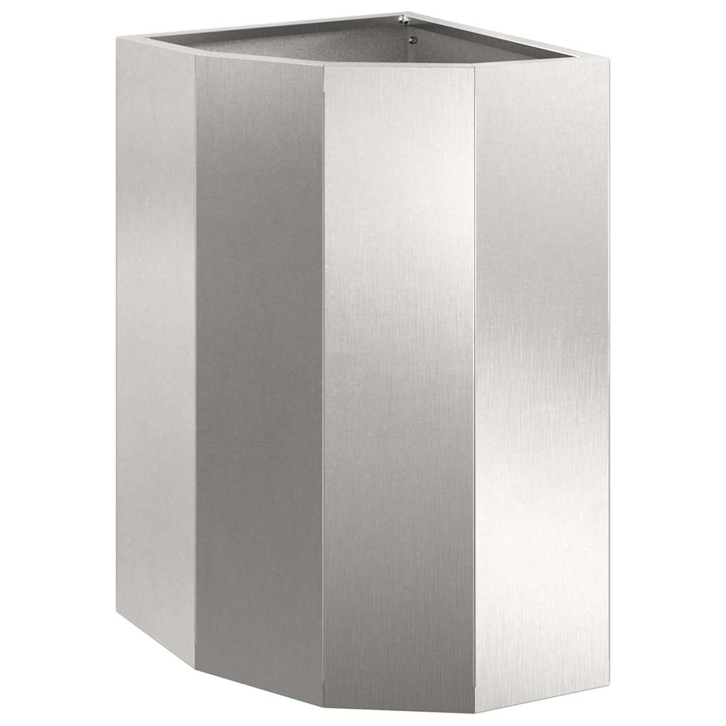 Corner Planter Silver 30 x 30 x 50 cm Stainless steel