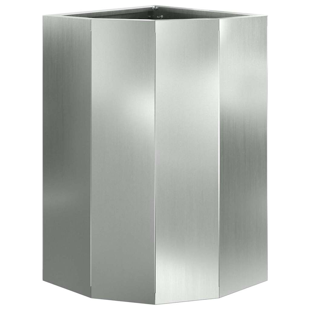 Corner Planter Silver 30 x 30 x 50 cm Galvanised steel