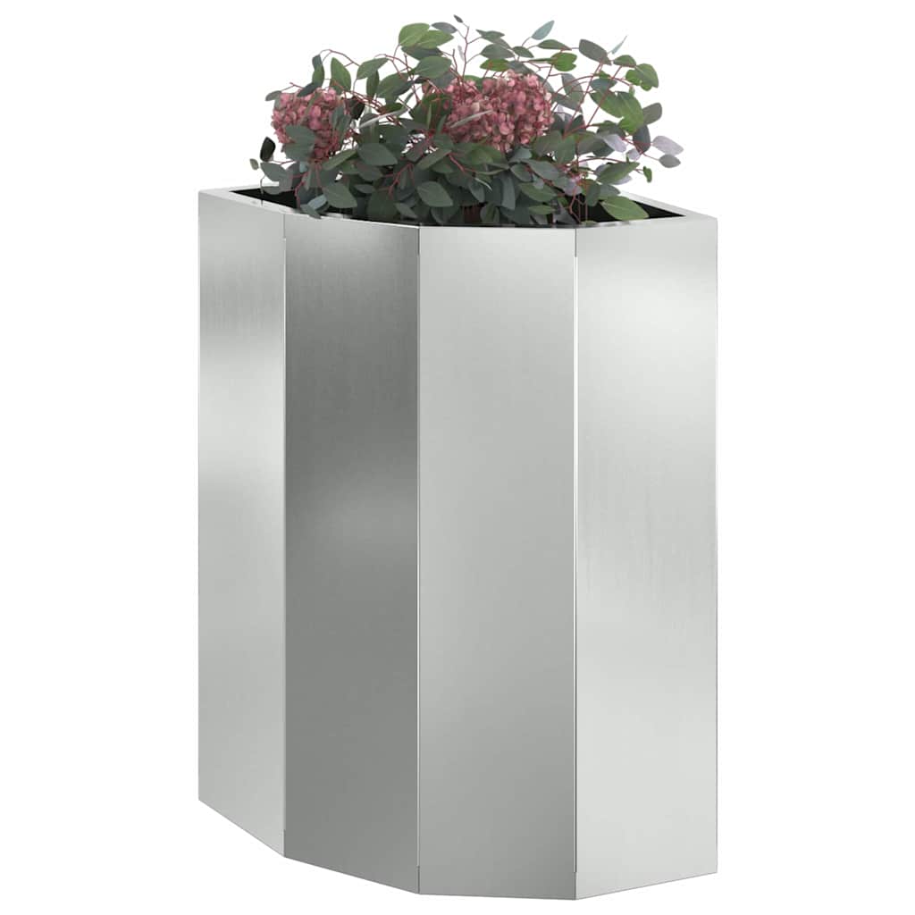 Corner Planter Silver 30 x 30 x 50 cm Galvanised steel