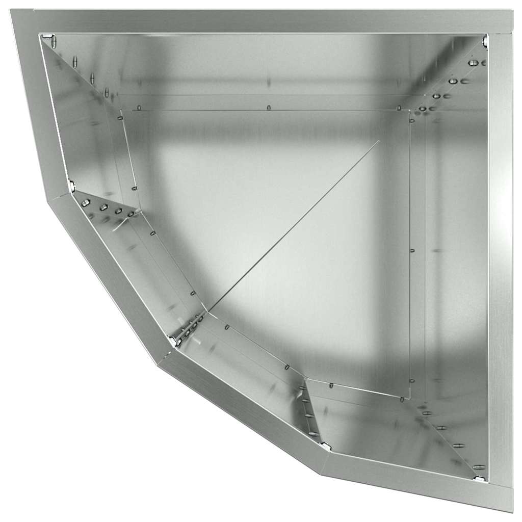 Corner Planter Silver 30 x 30 x 50 cm Galvanised steel