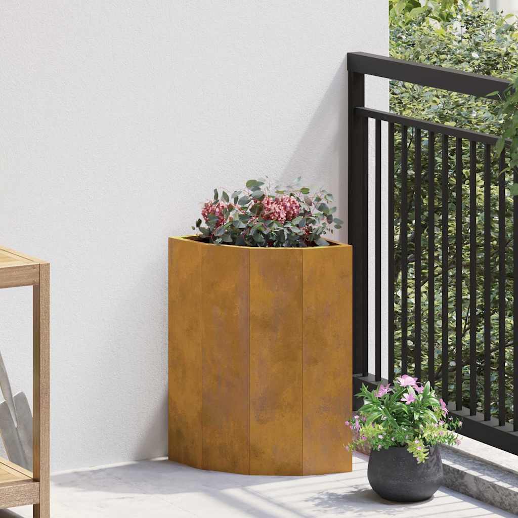 Corner Planter Rusty 30 x 30 x 50 cm Weathering steel