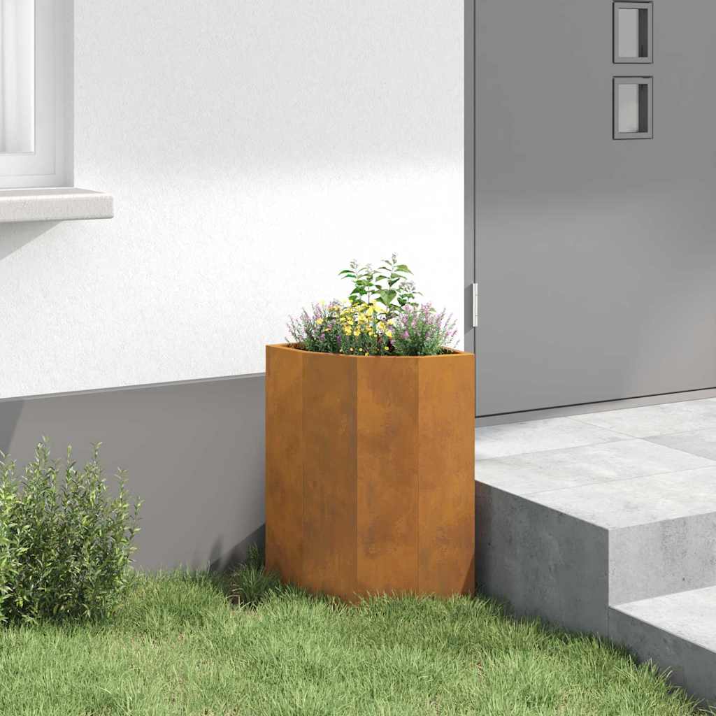 Corner Planter Rusty 30 x 30 x 50 cm Weathering steel