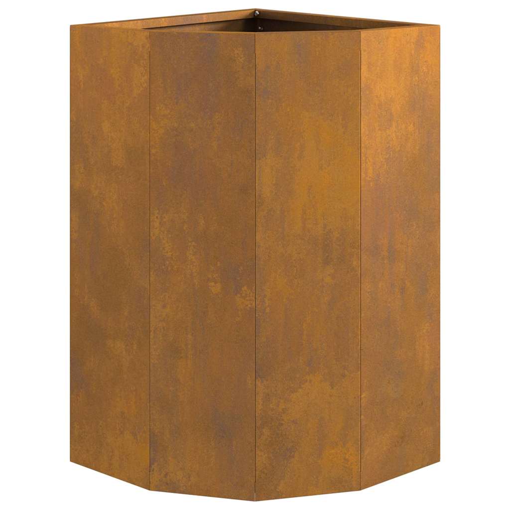 Corner Planter Rusty 30 x 30 x 50 cm Weathering steel