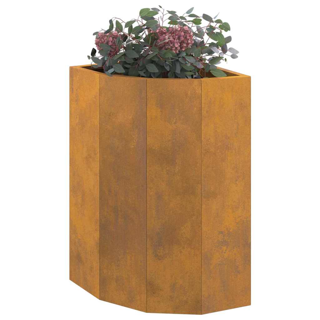 Corner Planter Rusty 30 x 30 x 50 cm Weathering steel