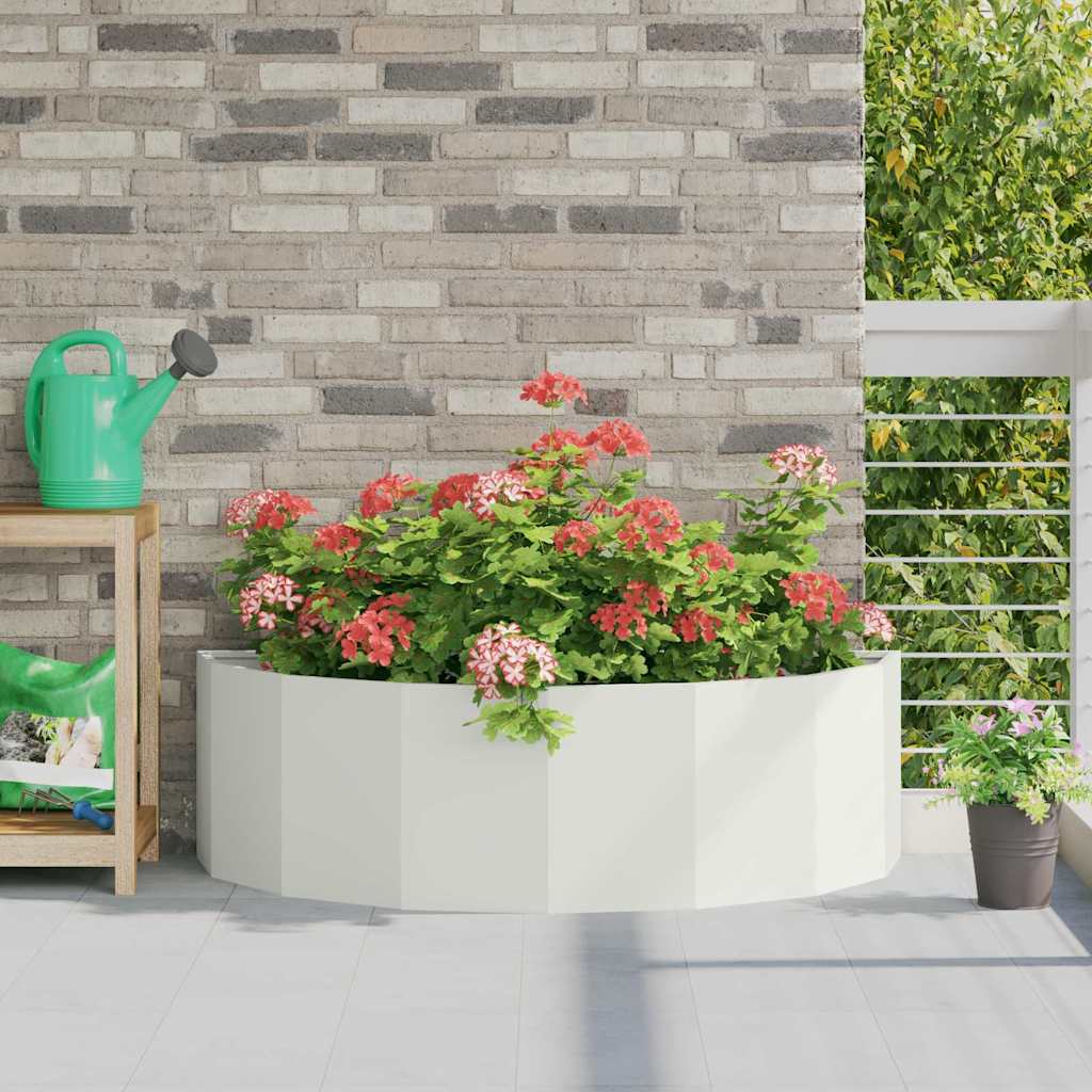 Planter White 120 x 60 x 35 cm Steel