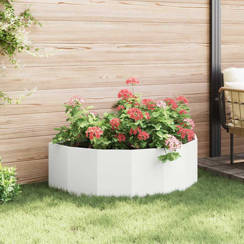 Planter White 120 x 60 x 35 cm Steel