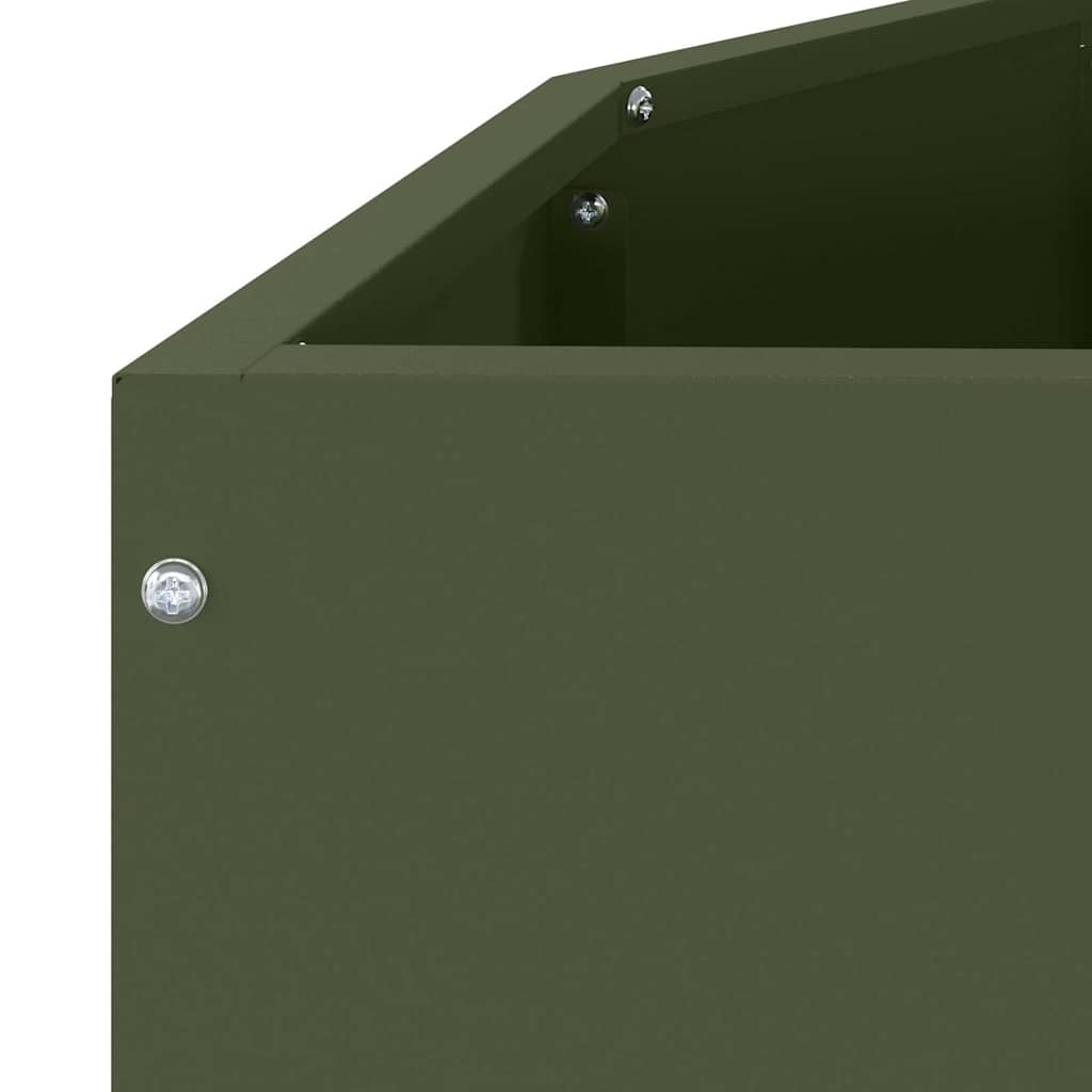 Planter Olive Green 120 x 60 x 35 cm Steel