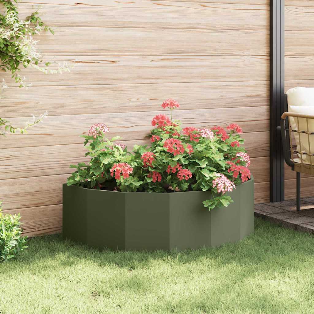 Planter Olive Green 120 x 60 x 35 cm Steel