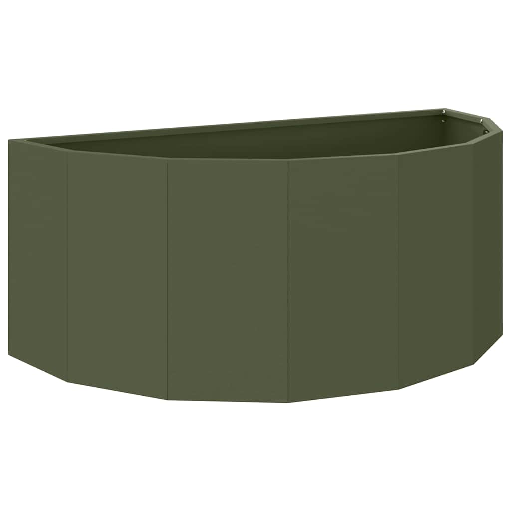 Planter Olive Green 90 x 45 x 35 cm Steel