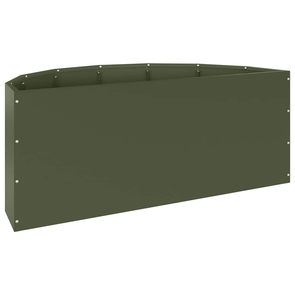 Planter Olive Green 90 x 45 x 35 cm Steel