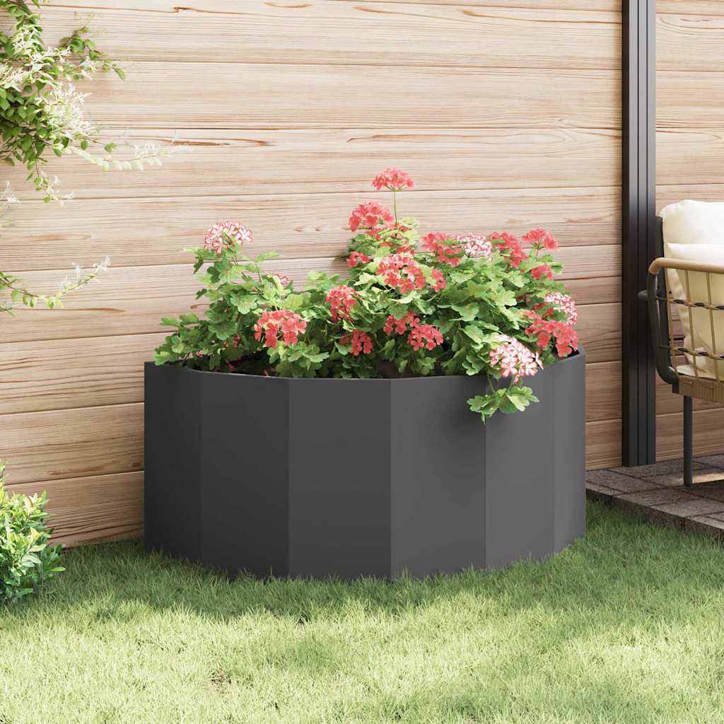 Planter Black 120 x 60 x 50 cm Steel