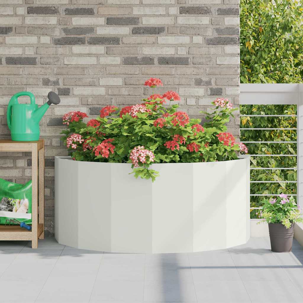 Planter White 120 x 60 x 50 cm Steel