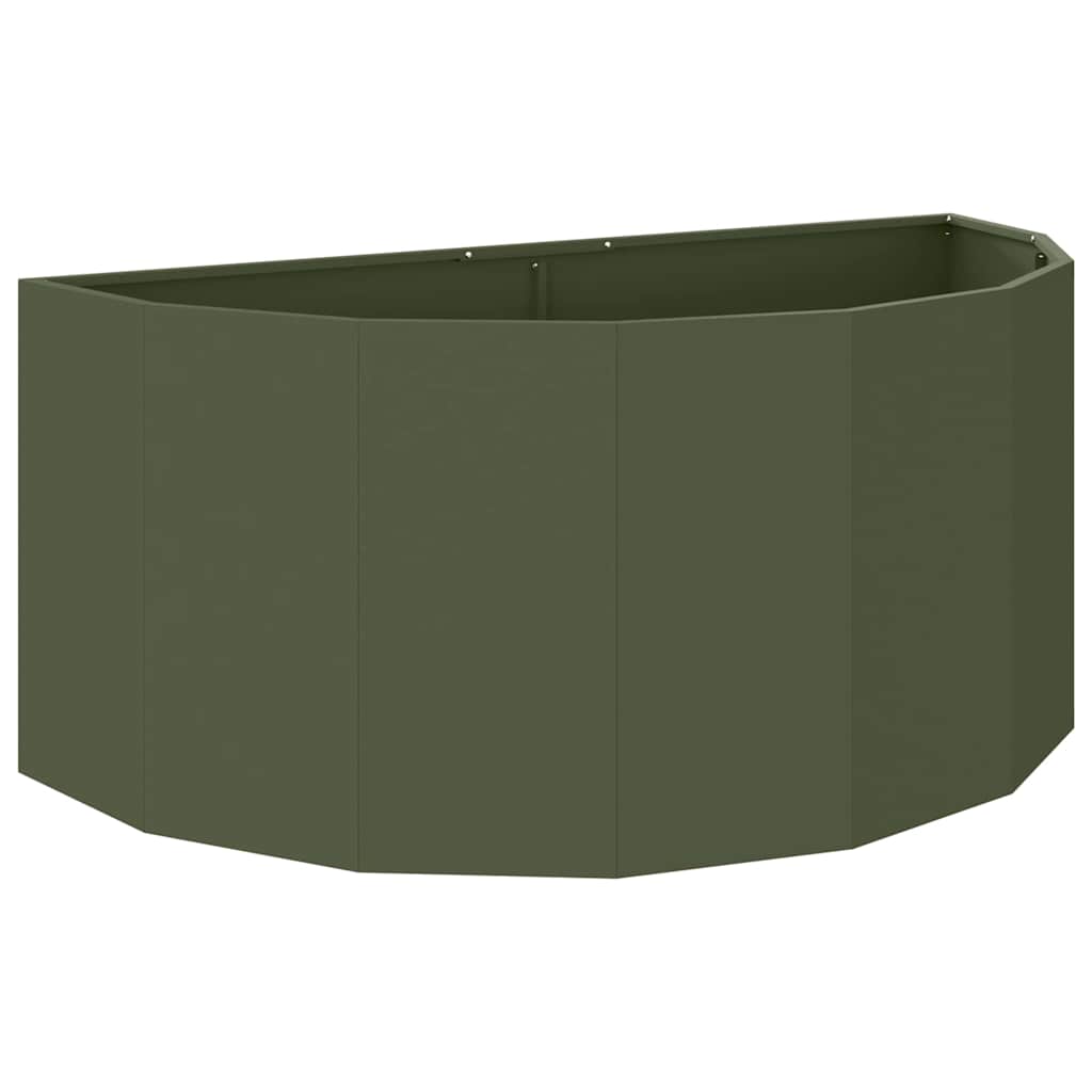 Planter Olive Green 120 x 60 x 50 cm Steel