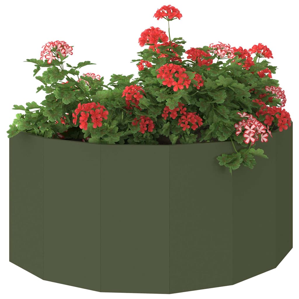Planter Olive Green 120 x 60 x 50 cm Steel