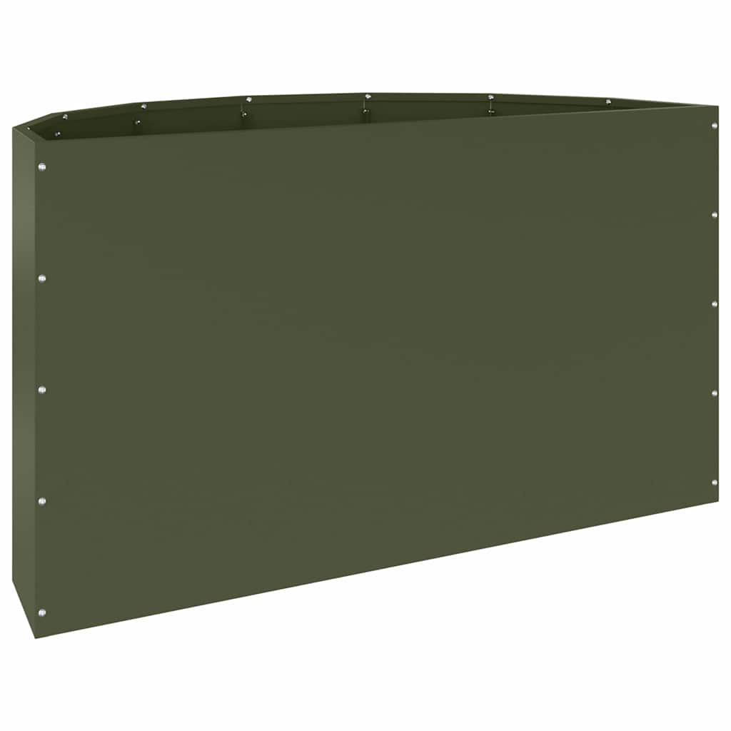 Planter Olive Green 90 x 45 x 50 cm Steel