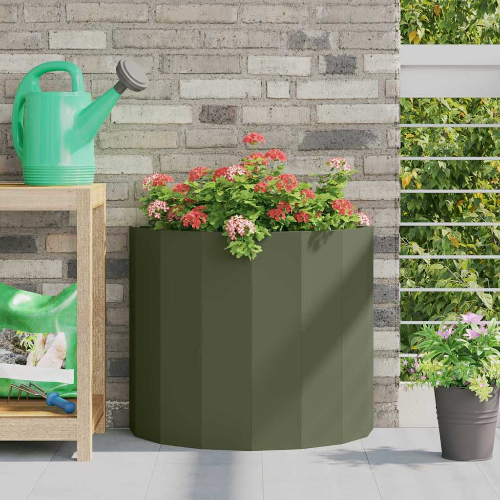 Planter Olive Green 60 x 30 x 50 cm Steel