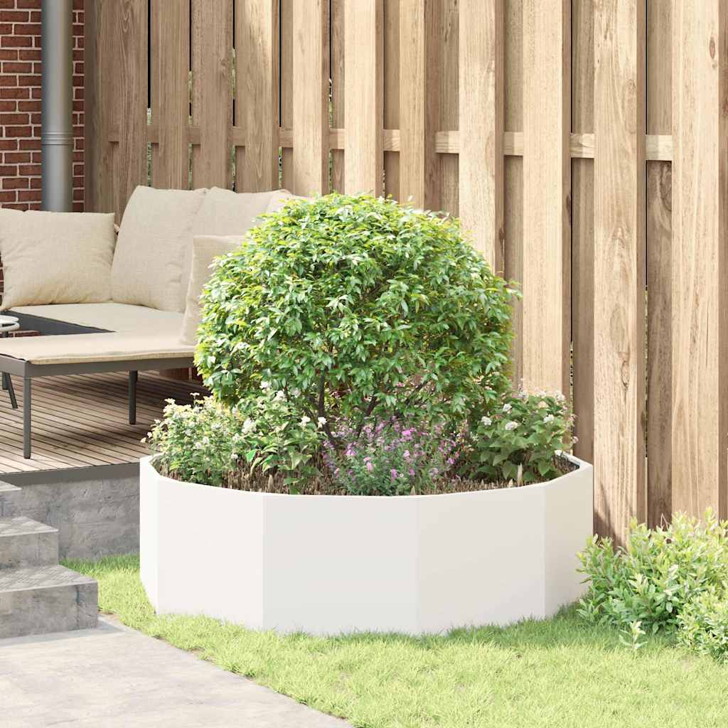 Planter White 120 x 120 x 35 cm Steel