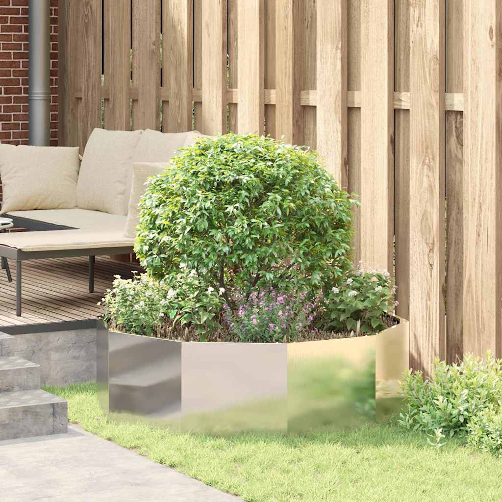 Planter Silver 120 x 120 x 35 cm Stainless Steel